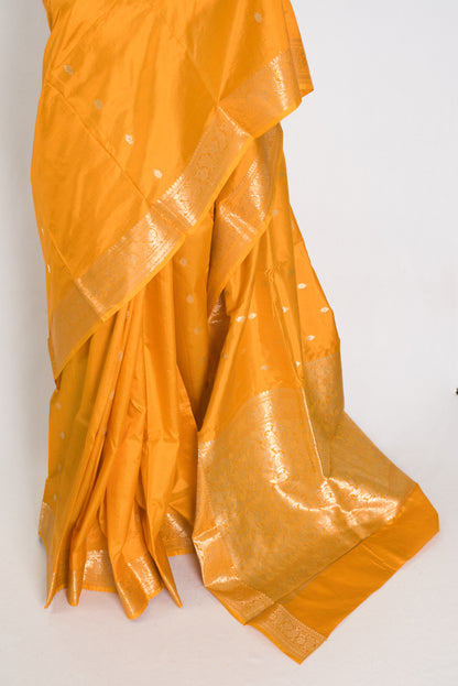 Harini | Radiant Yellow Pure Katan Silk Banarasi Saree | Silk Mark Certified image 6