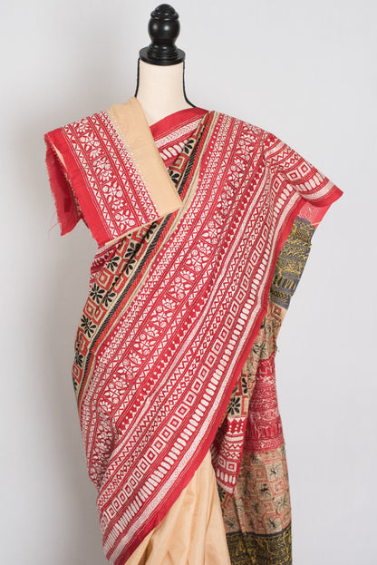 Mrinalini : Silk Mark Certified Hand Embroidery Pure Silk Saree in Beige image 2