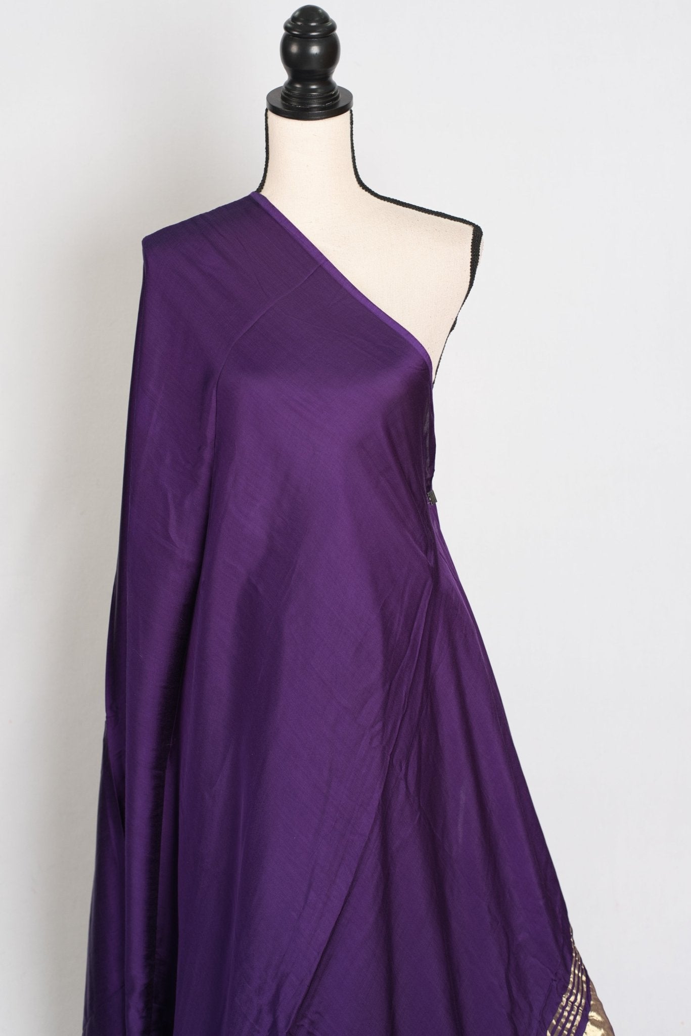 Bindi : Purple and Gold Designer Modal Silk Partywear Saree - Saree Mandi