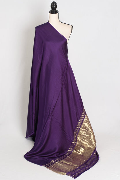 Bindi : Purple and Gold Designer Modal Silk Partywear Saree - Saree Mandi