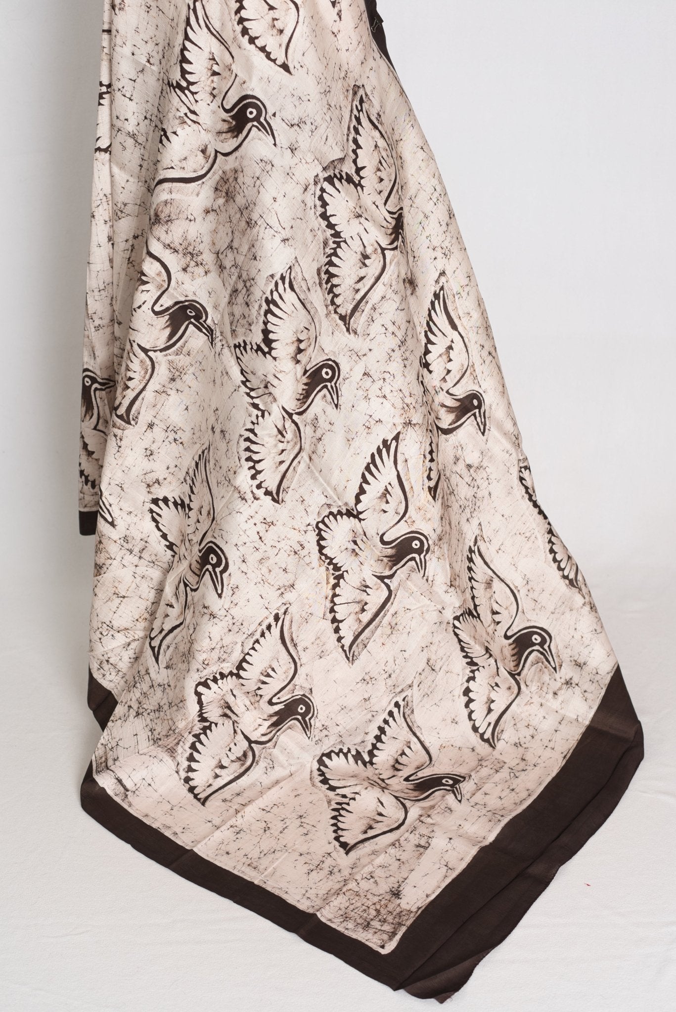 White Silk saree — detail view