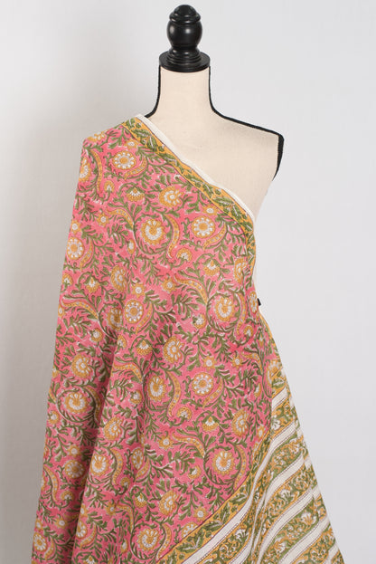 Jia: Pink Kalamkari Printed Mulmul Cotton Saree | Soft Lightweight Handloom image 4