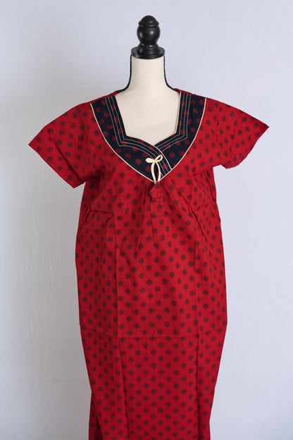 Long Pure Cotton Ladies Indian Nightwear in Standard Size image 1