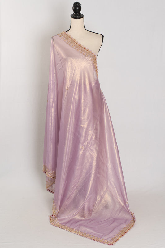 Mahi: Lavender Tissue Designer Saree | Bollywood Style Indian Partywear Saree image 1
