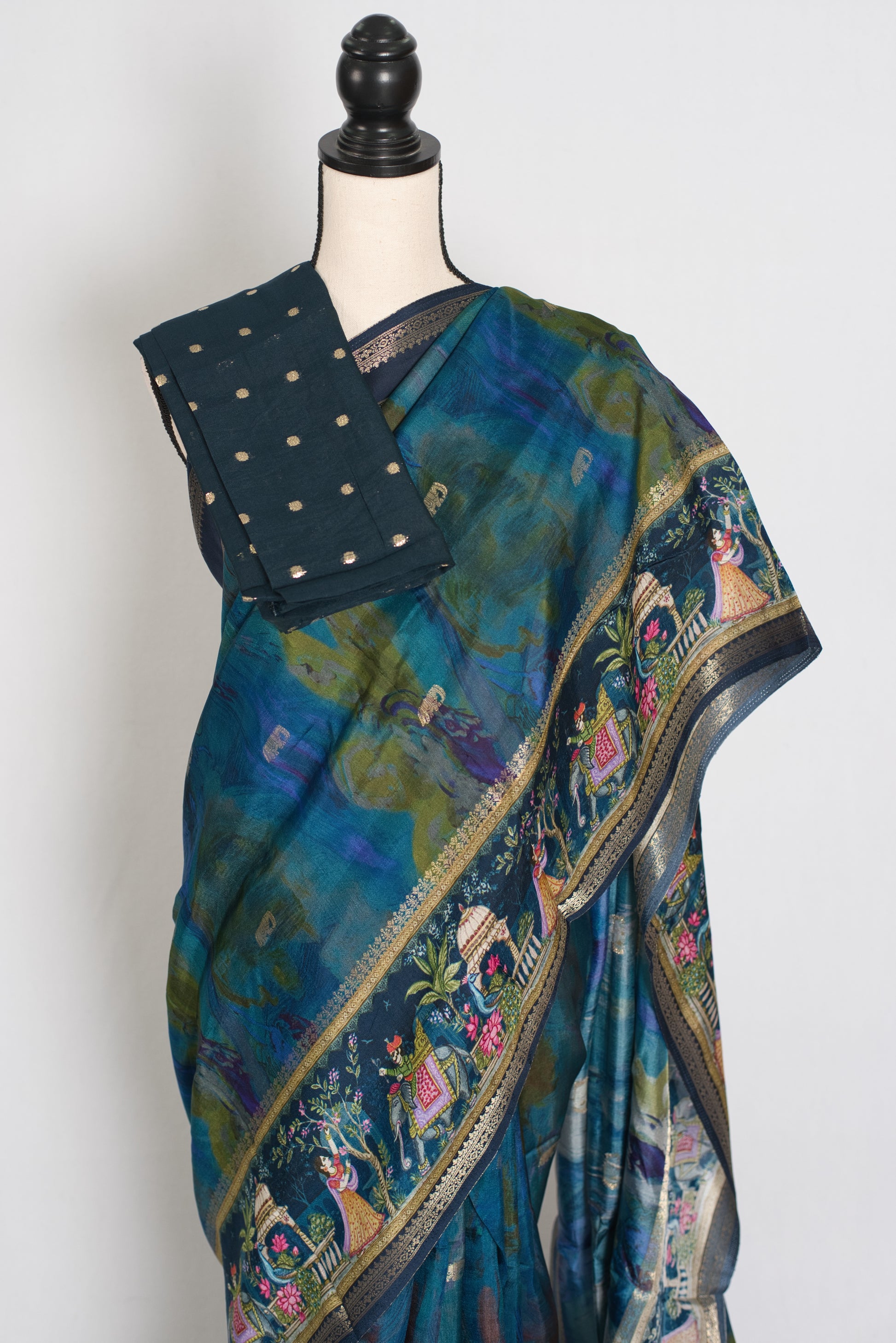 Mumtaz | Blue Dola Silk Banarasi Saree | Contemporary Luxury image 2