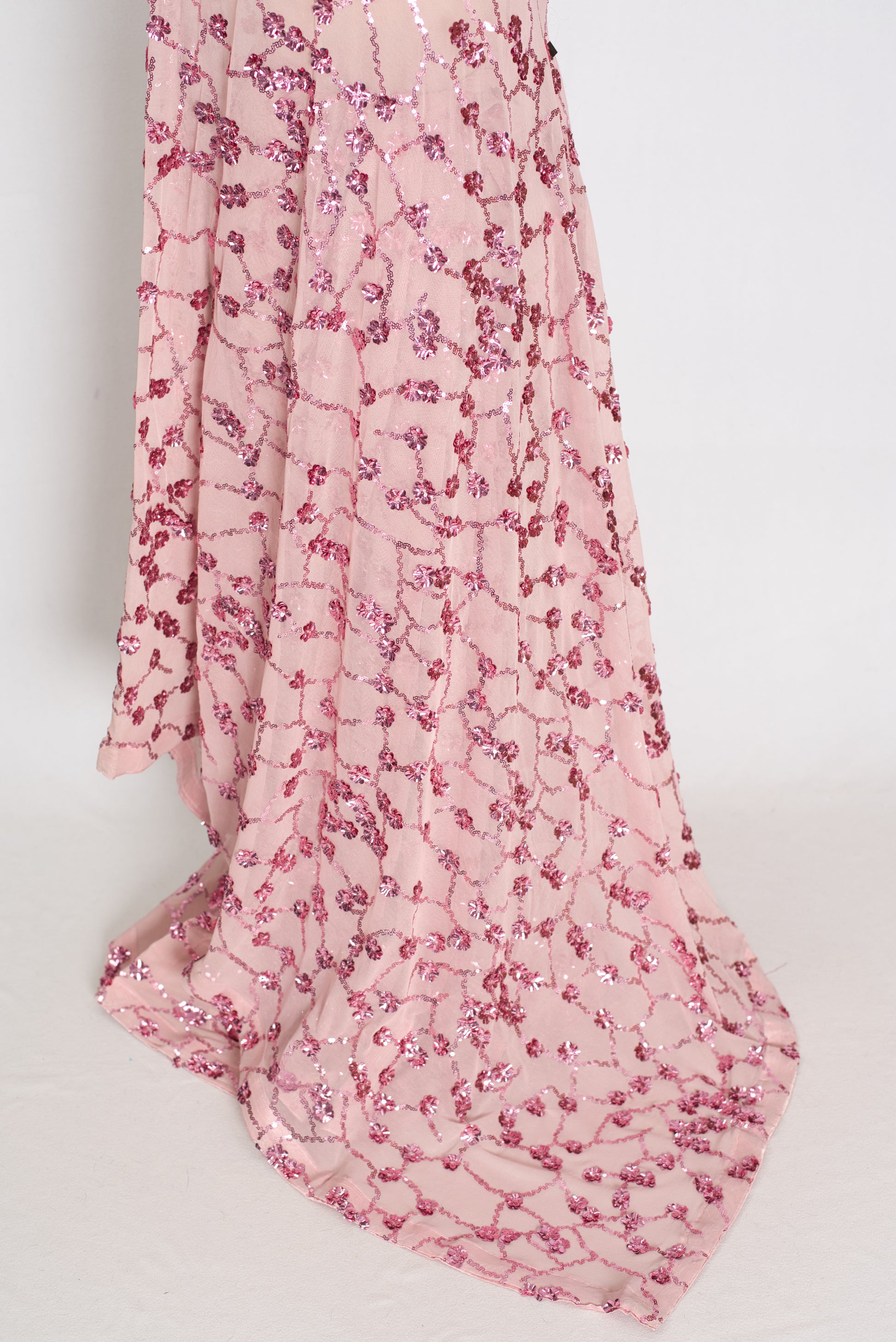 Jasmine | Pastel Pink Soft Net Saree | Trending Bollywood Partywear image 3