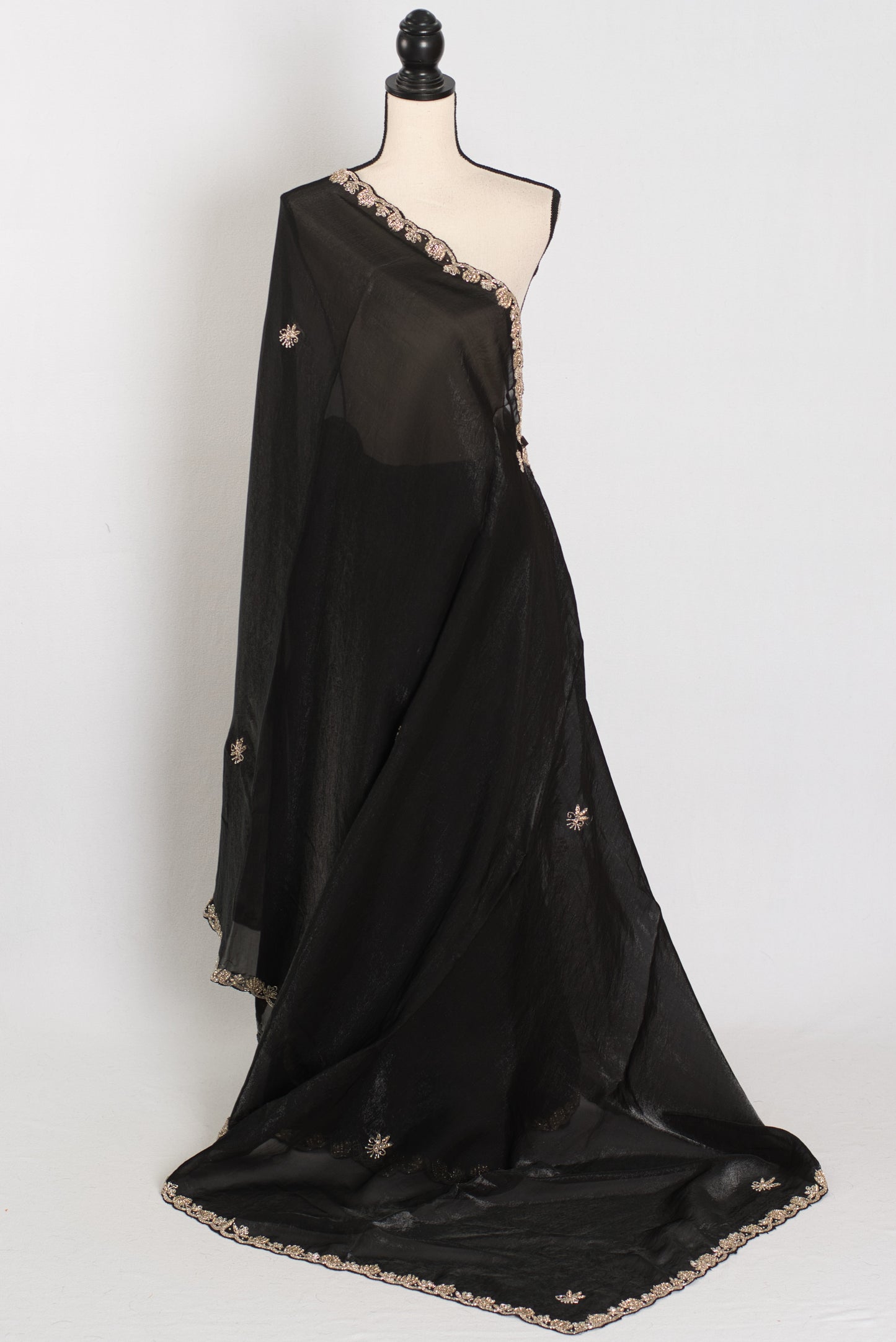 Gauri | Black Designer Partywear Saree with Intricate Embroidery image 1