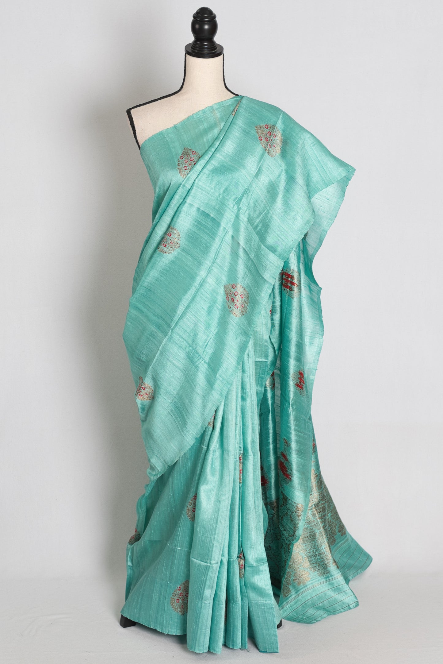 Disha : Mint Green Raw Silk Banarasi Saree | Silk Mark Certified image 0