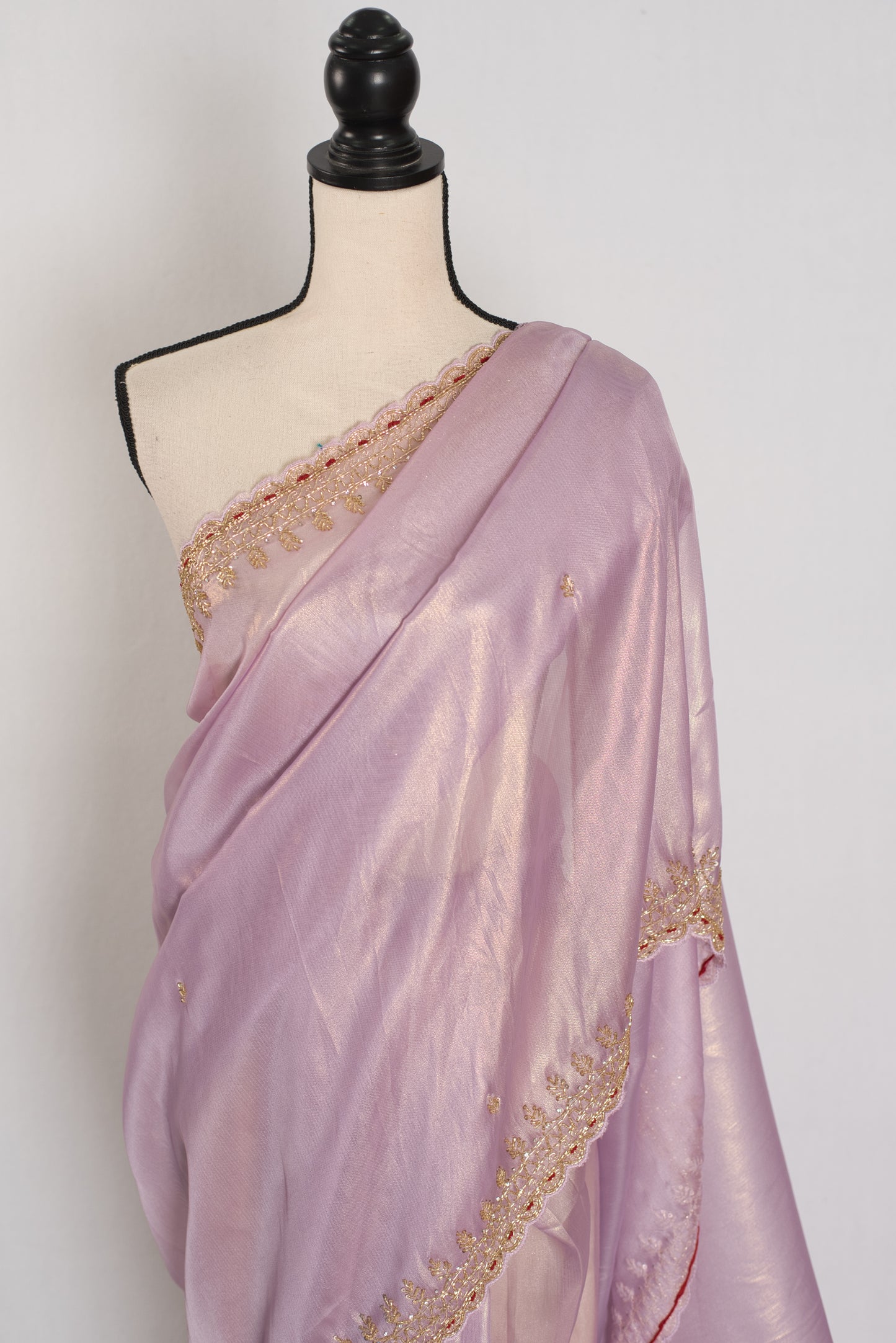 Mahi: Lavender Tissue Designer Saree | Bollywood Style Indian Partywear Saree image 6