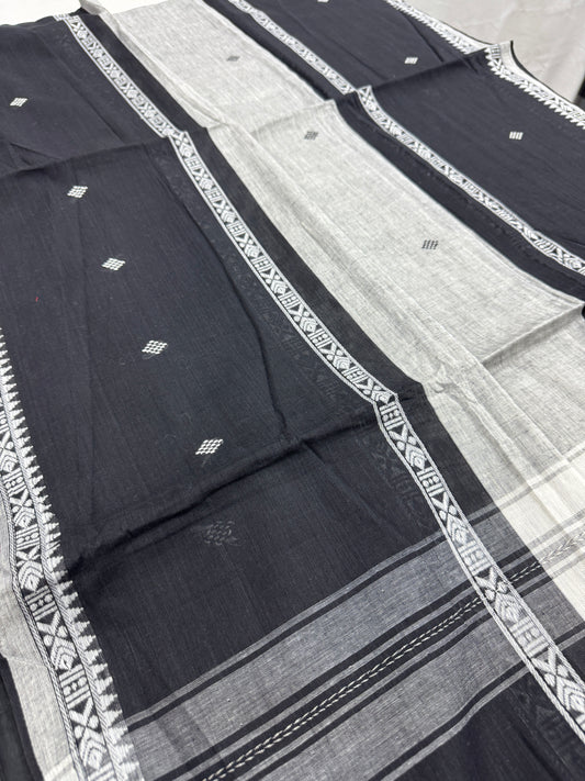 Dhumra : Dhaniakhali Bengali Soft Cotton Saree with Wide Border image 0