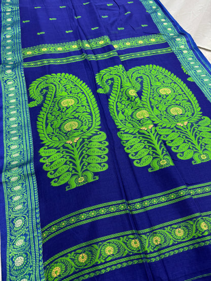 Gayetri : Blue and Green Cotton Baluchari Saree image 7