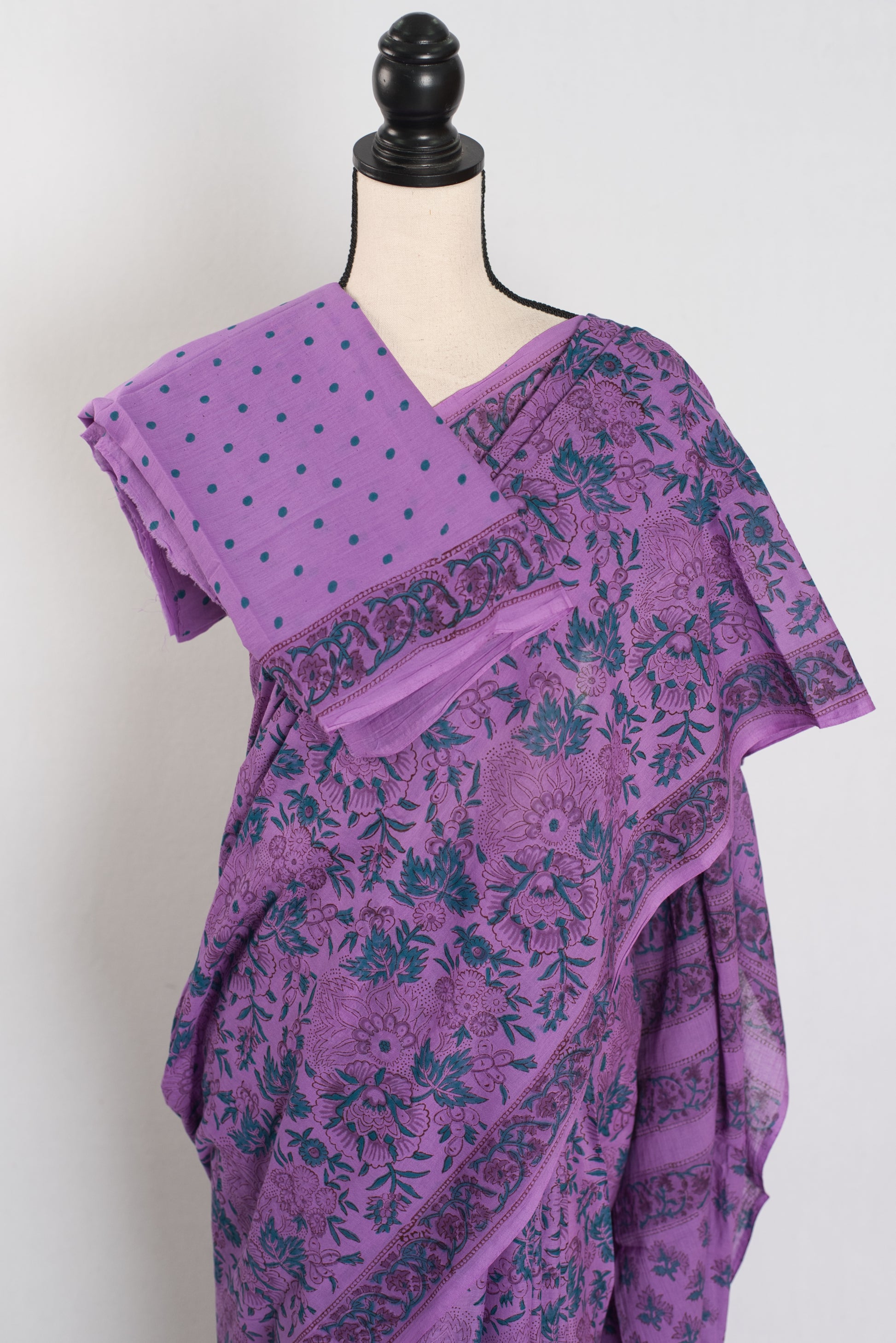 Archana: Mauve Kalamkari Printed Mulmul Cotton Saree | Elegant Ethnic Wear image 2