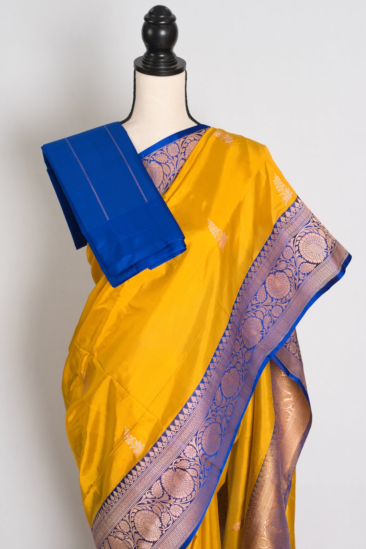 Shukti : Yellow Pure Katan Banarasi Silk Saree with Gold Zari | Silk Mark image 2