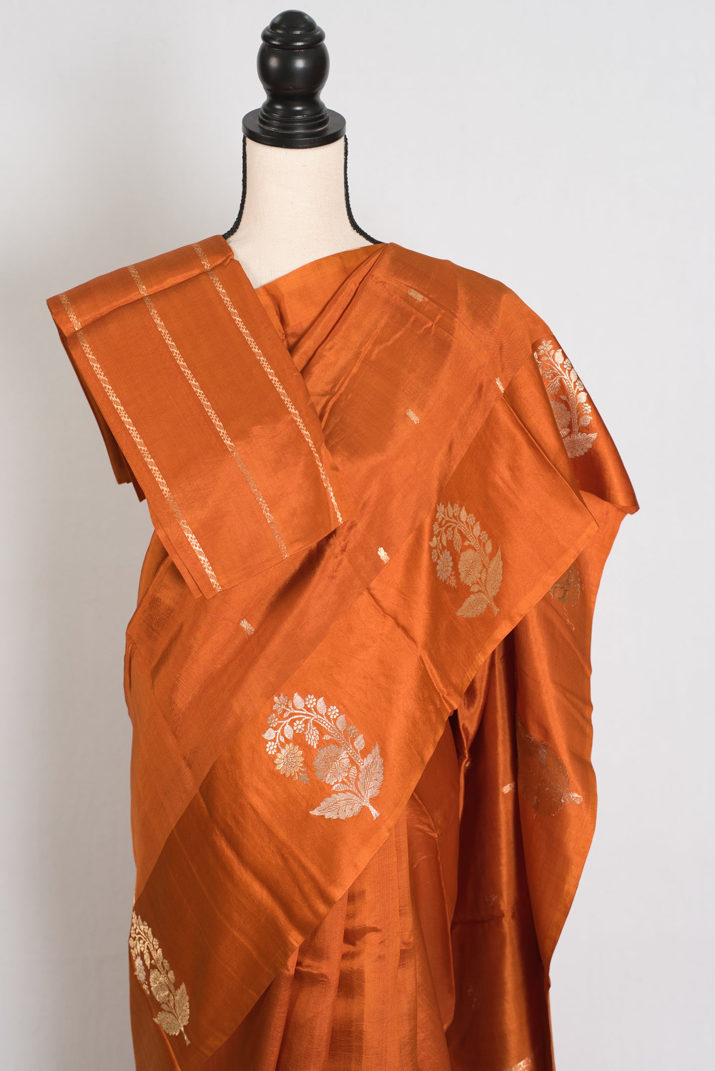 Ragini | Rust Brown & Gold Silk Mark Certified Katan Banarasi Silk Saree image 2