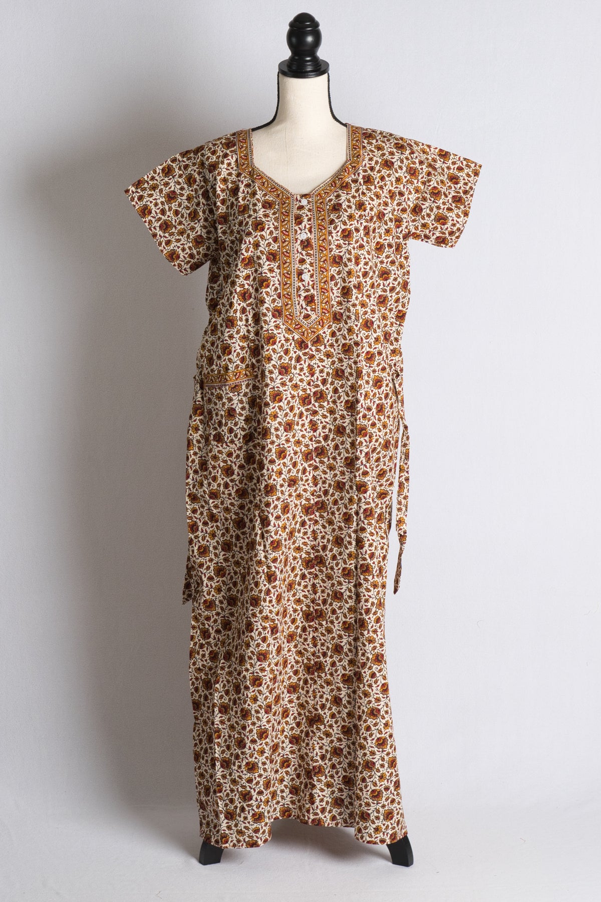 Pure Cotton Jaipuri Printed Ladies Long Indian Nightwear image 0
