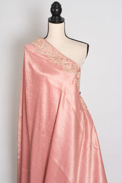 Navya | Baby Pink Semi Brocade Silk Hand Embroidery Saree | Pastel Collection image 4