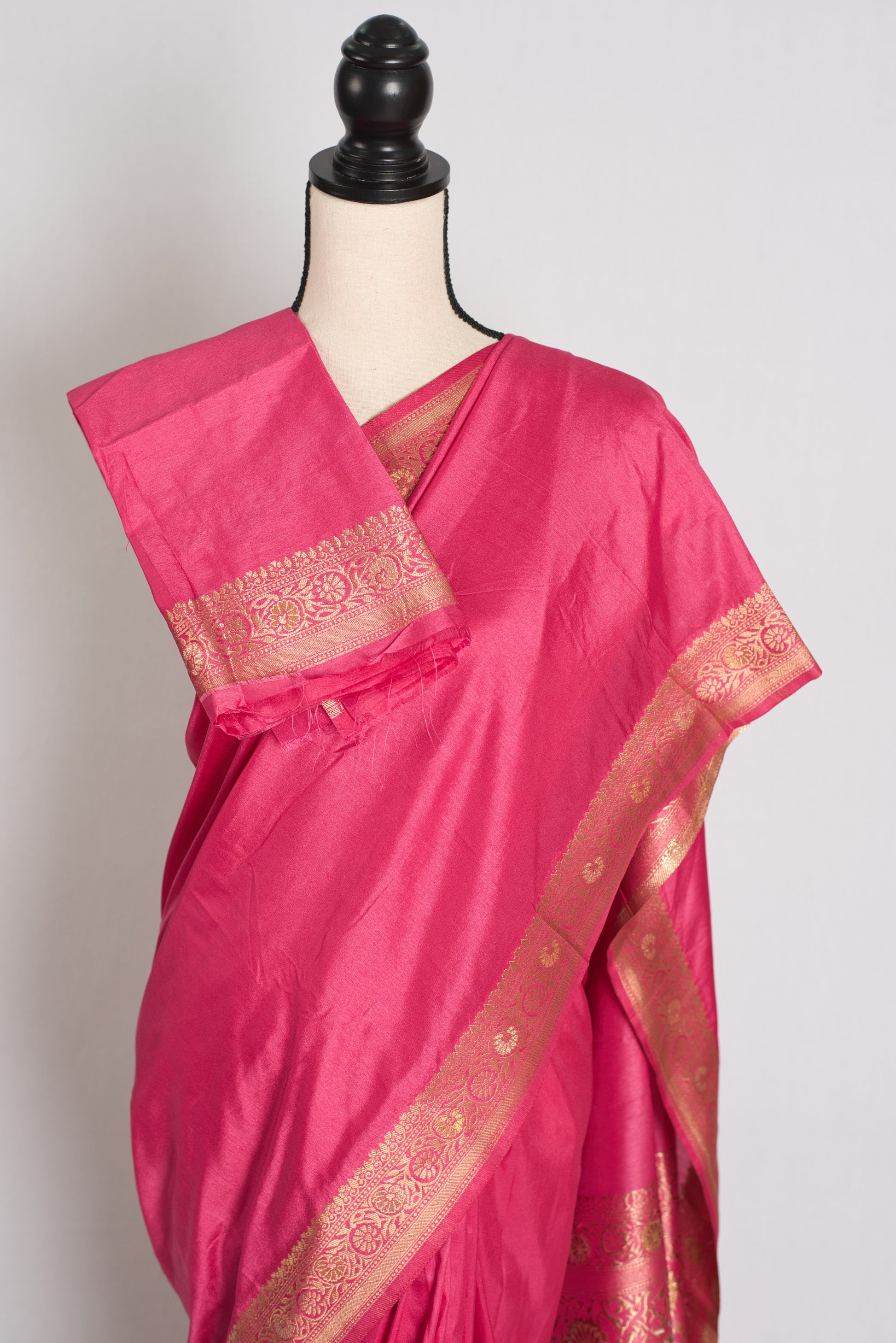 Ranjana : Budget Friendly Blended Valkalam Banarasi Saree in Pink and Gold image 2