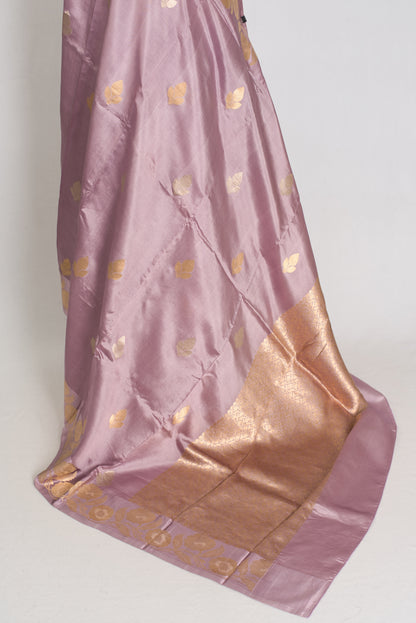Nina | Lavender Purple & Gold Silk Mark Certified Katan Banarasi Silk Saree image 2