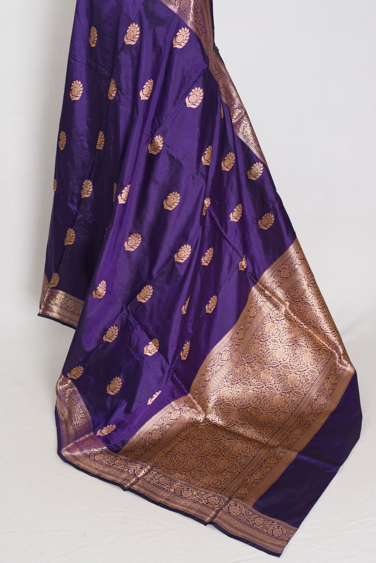 Leela | Royal Purple Katan Banarasi Silk Saree | Lightweight Handloom Luxury image 4