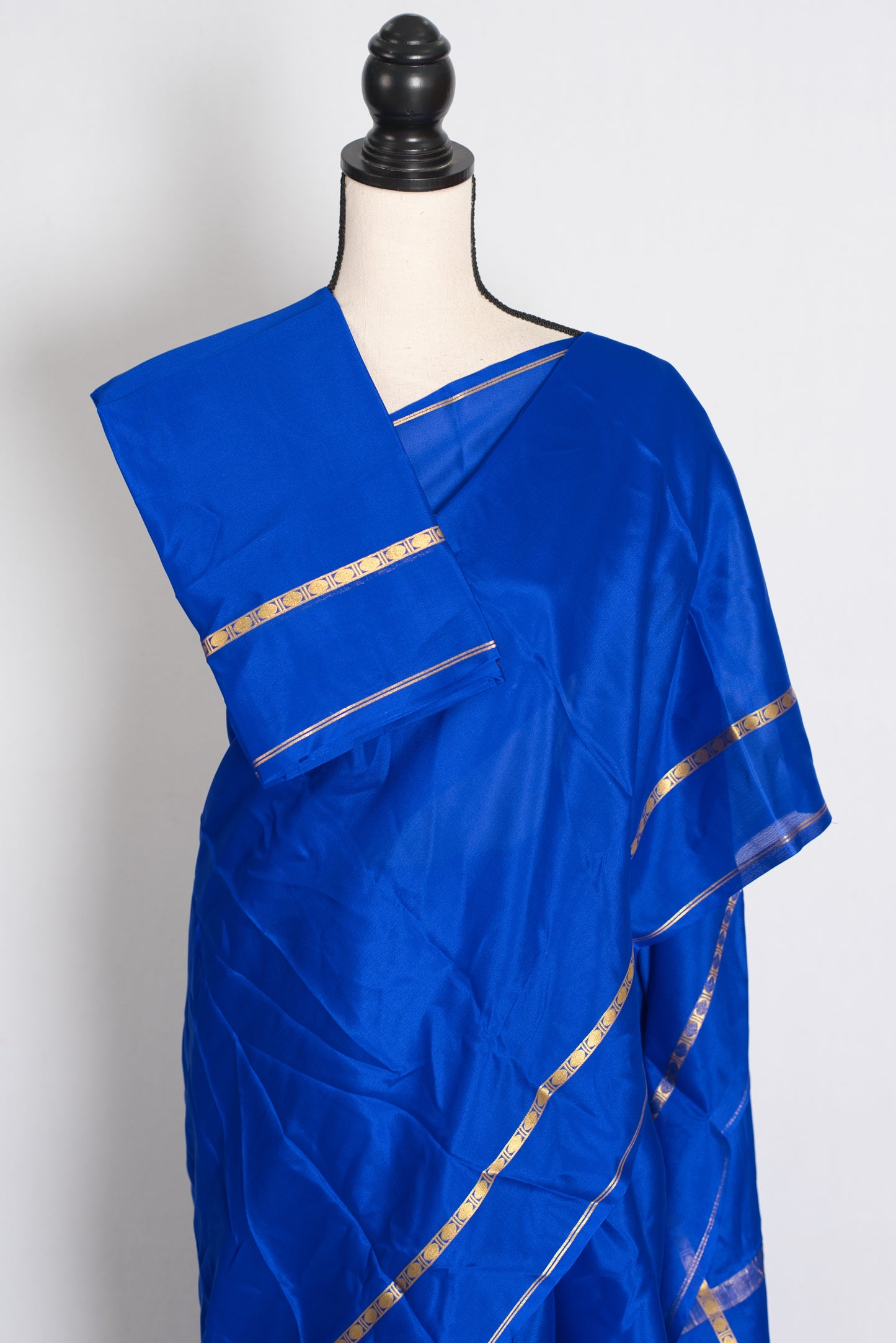 Mythili Royal Blue Pure Mysore Crepe Silk Saree – Silk Mark Certified image 2