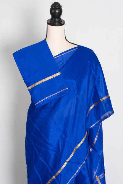 Mythili Royal Blue Pure Mysore Crepe Silk Saree – Silk Mark Certified image 2