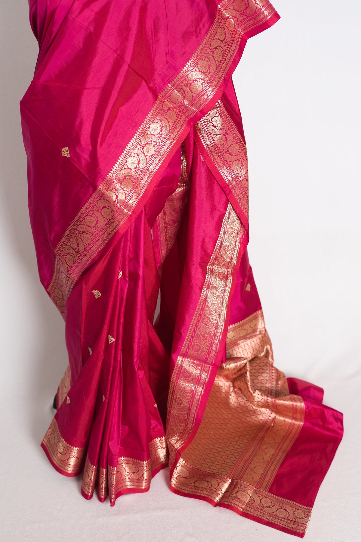 Mithu: Purple and Gold Katan Silk Banarasi Saree with Blouse Piece image 6
