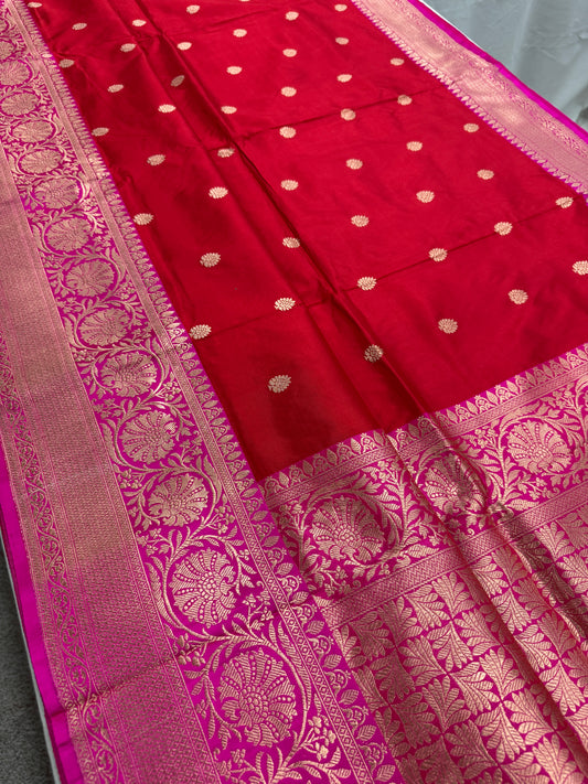 Vasundhara : Silk Mark Certified Bridal Red Banarasi Saree image 0