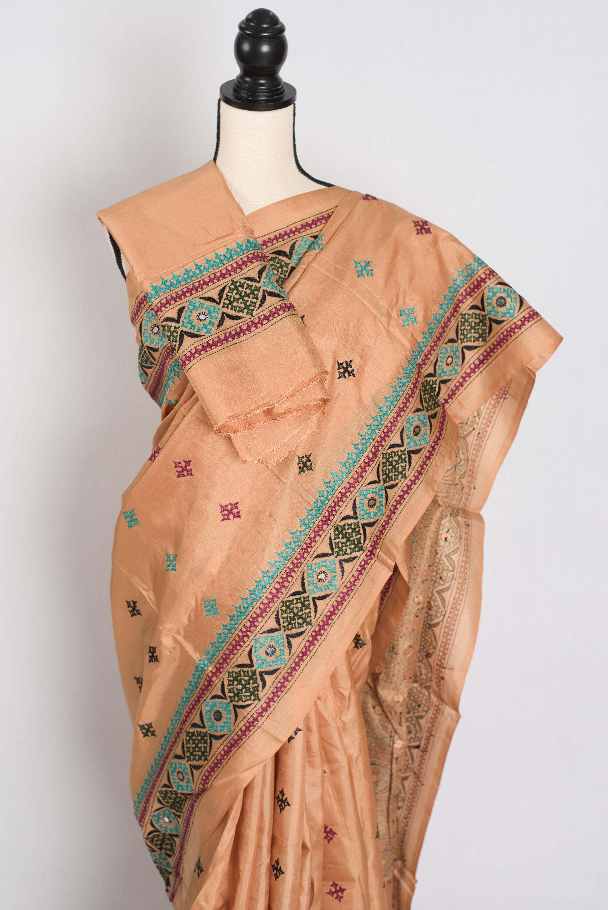 Ruuh: Silk Mark Certified Hand Embroidery Kutch Work Silk Saree image 2