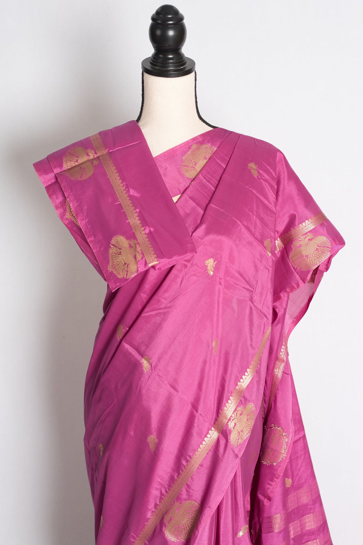 Priya: Purple and Gold Semi Silk Budget Friendly Banarasi Saree image 2