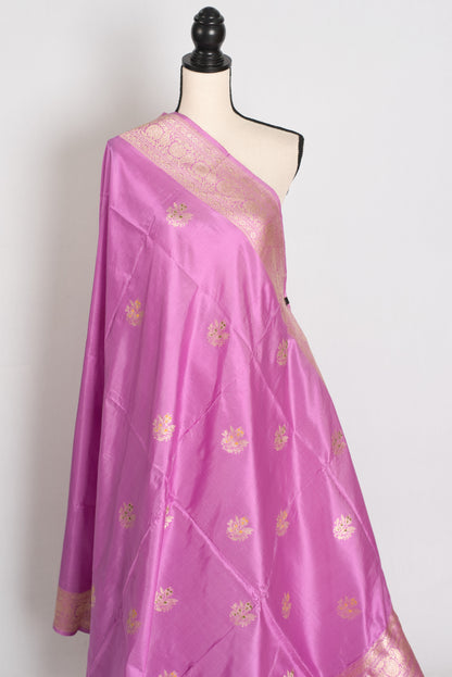 Shukti : Lavender and Gold Minakari Banarasi Kadwa Silk Saree image 4