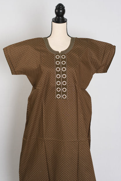 Printed Brown Pure Cotton Nightwear in Regular Size image 0
