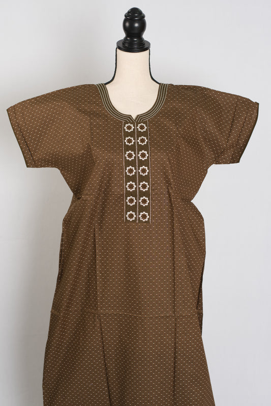 Printed Brown Pure Cotton Nightwear in Regular Size image 0