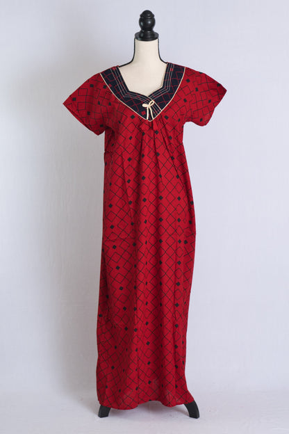Long Pure Cotton Ladies Indian Nightwear in Standard Size image 0