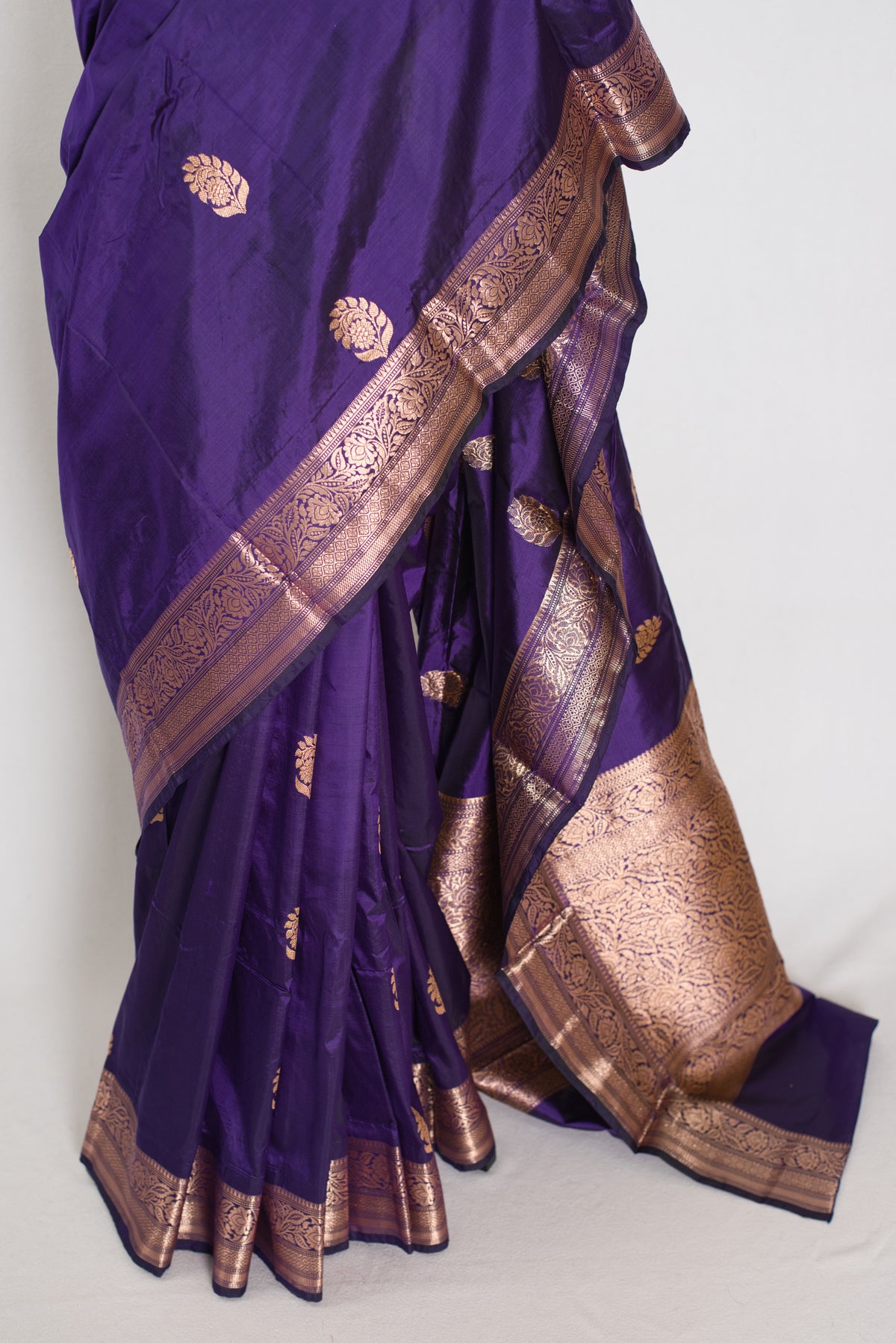 Leela | Royal Purple Katan Banarasi Silk Saree | Lightweight Handloom Luxury image 6