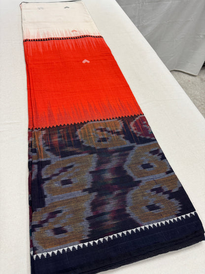 Dhriti : Dhaniakhali Soft Cotton Saree with Kotki Border image 1