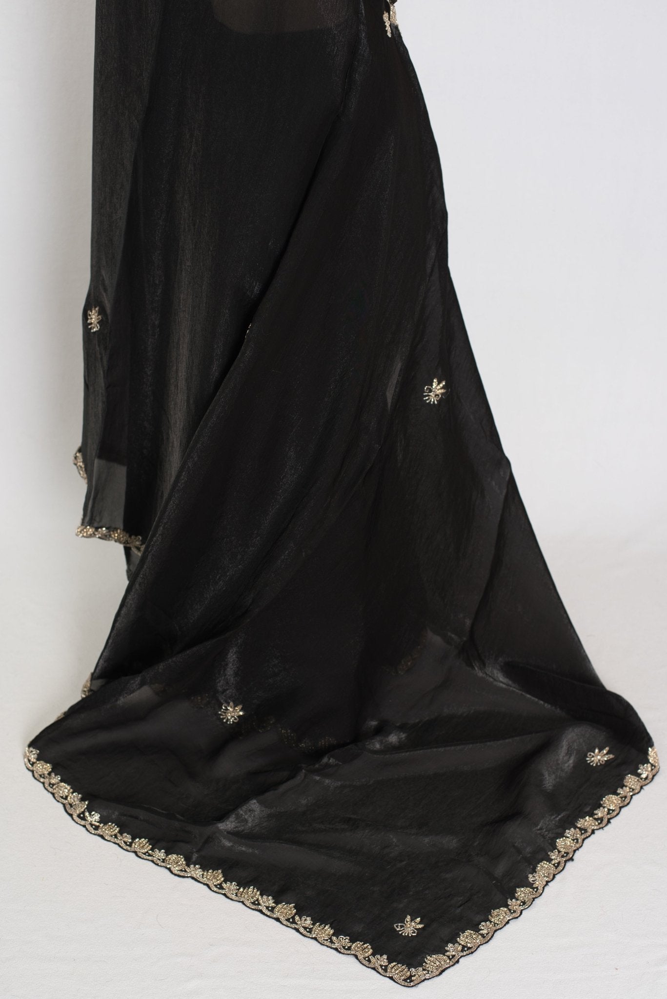 Gauri | Black Designer Partywear Saree with Intricate Embroidery - Saree Mandi