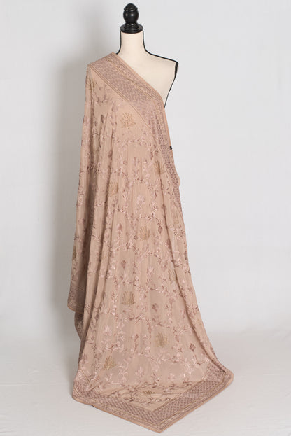 Pastel Brown Georgette Partywear Saree - Pic 5