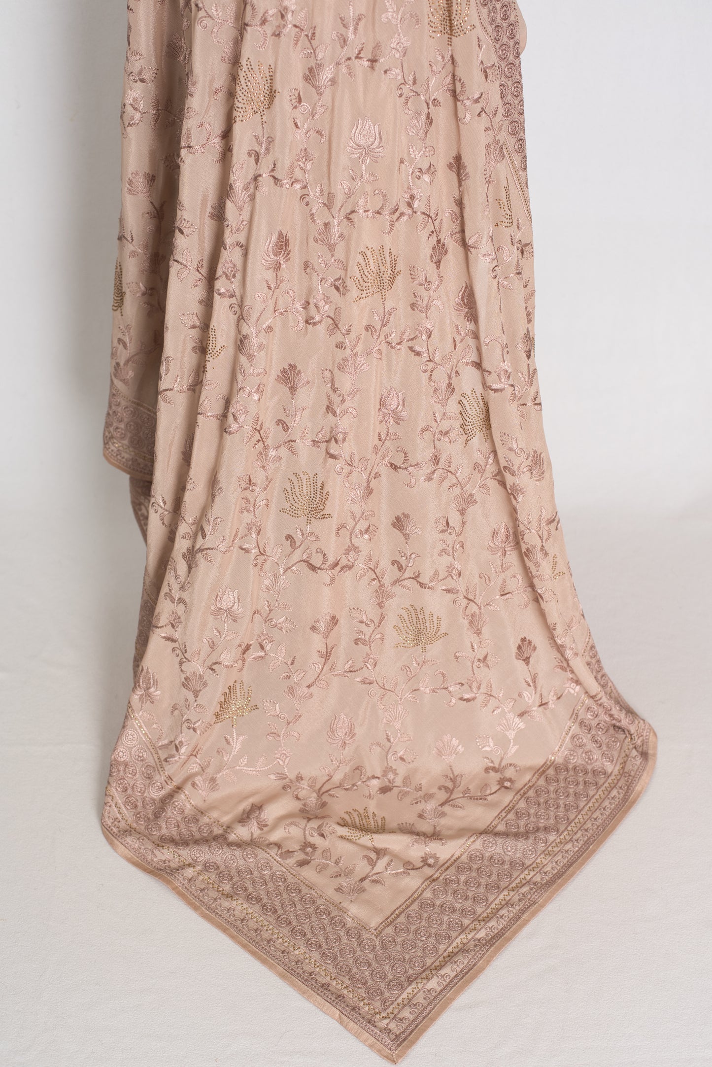 Pastel Brown Georgette Partywear Saree - Pic 7