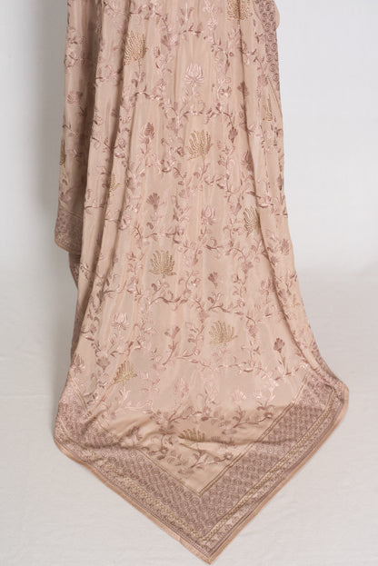 Pastel Brown Georgette Partywear Saree - Pic 7