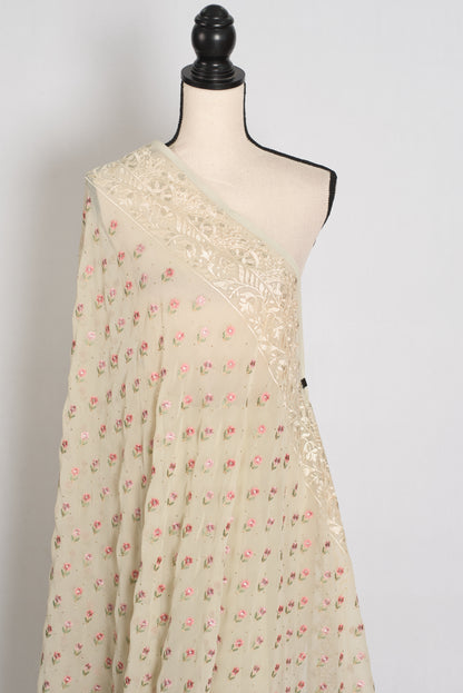 Light Sage Green Georgette Partywear Saree - Pic 3