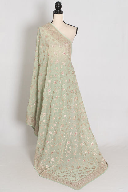 Sea Green Georgette Partywear Saree - Pic 5