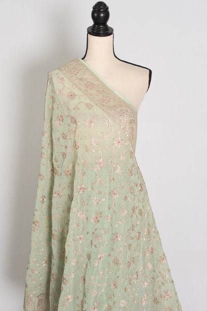 Sea Green Georgette Partywear Saree - Pic 6
