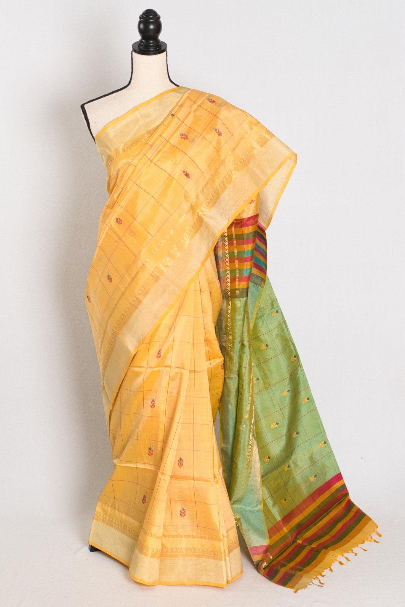 Kala: Handwoven Bishnupuri Silk Saree | Pure Bengali Silk | Soft & Elegant Drape - Saree Mandi