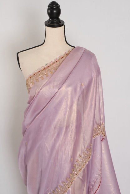 Mahi: Lavender Tissue Designer Saree | Bollywood Style Indian Partywear Saree - Saree Mandi