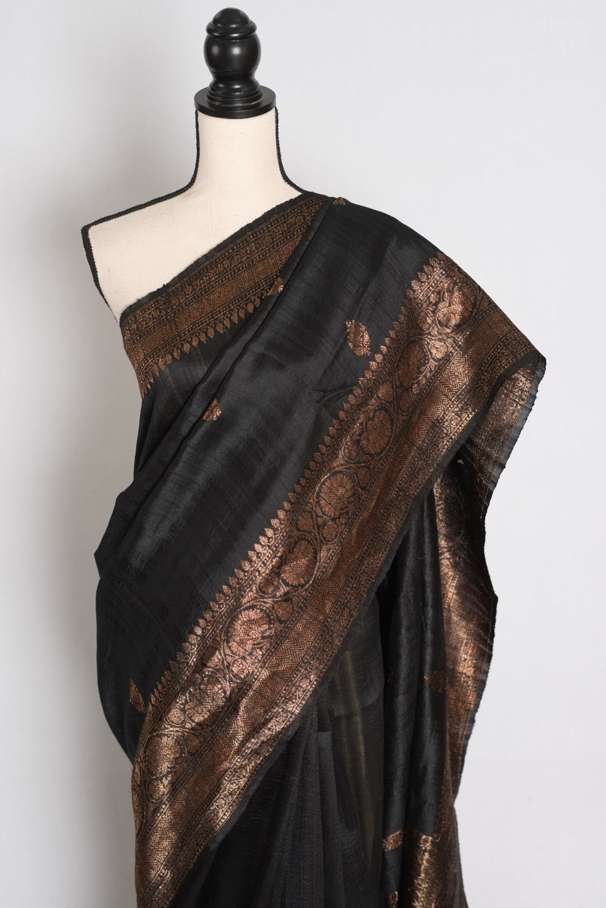 Black Banarasi saree — blouse piece