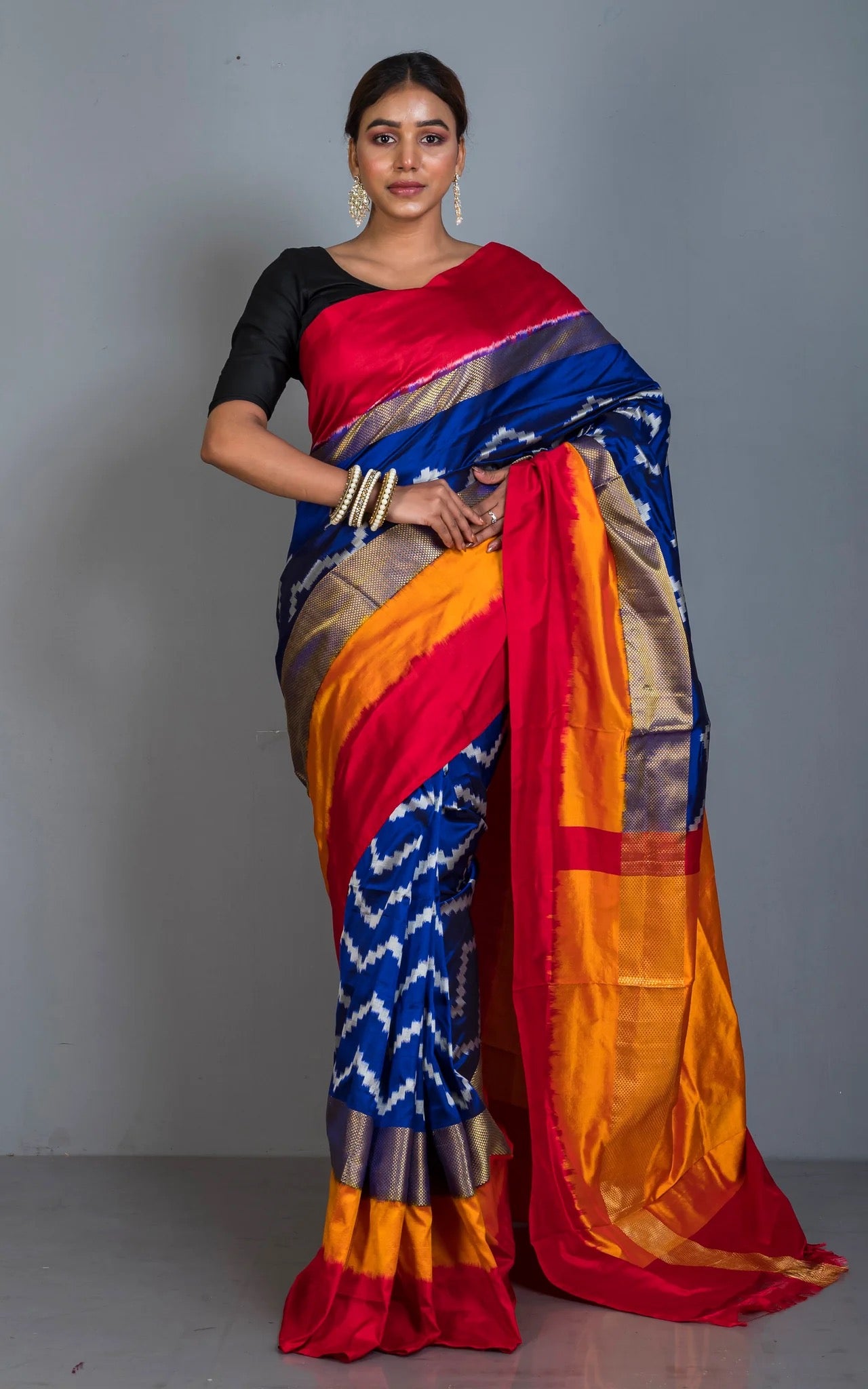 Pochampally Ikkat Silk Saree - Royal Threads Collection.