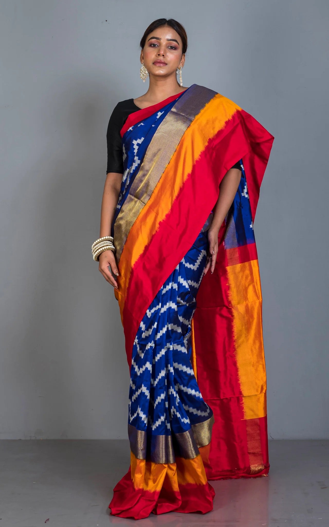 Pochampally Ikkat Silk Saree - Royal Threads Collection.