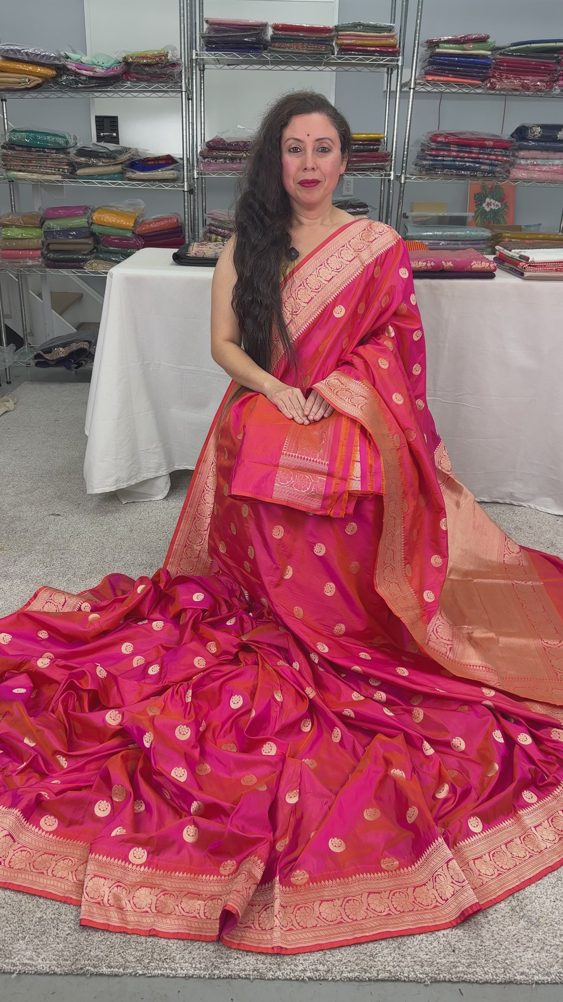 Video of Silk Mark Certified  Peach and Gold Bridal Banarasi Silk Saree.