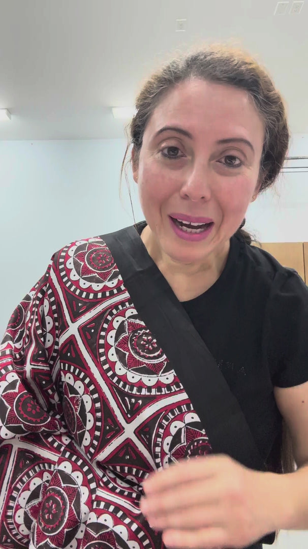 Video of Black and red Murshidabad silk saree.