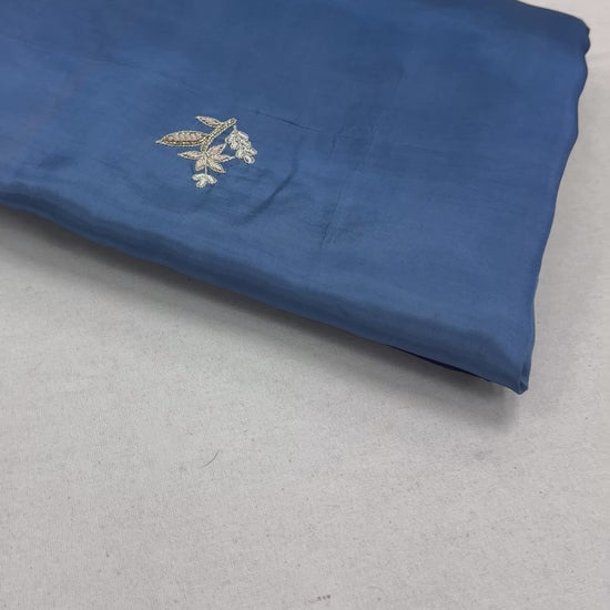 Video of Aanya : Hand Embroidered Zardozi Party Wear Saree in Shades of Blue